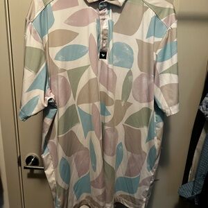 Bad Birdie Vibrant Blue and Green Polo